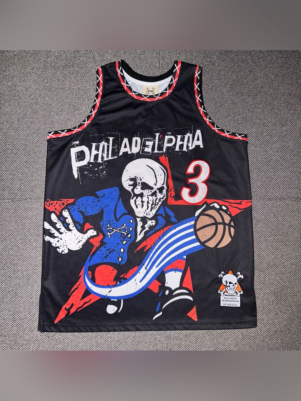 Philadelphia 76ers  Warren Lotas Style Grunge Basketball Jersey